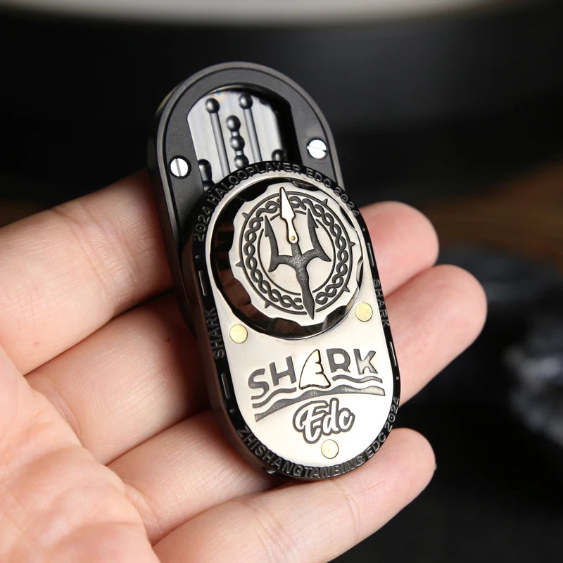 Mechaniczny Fidget Slider Rekin premium EDC – Antystresowy Gadget Kolekcjonerski ze Stali Nierdzewnej