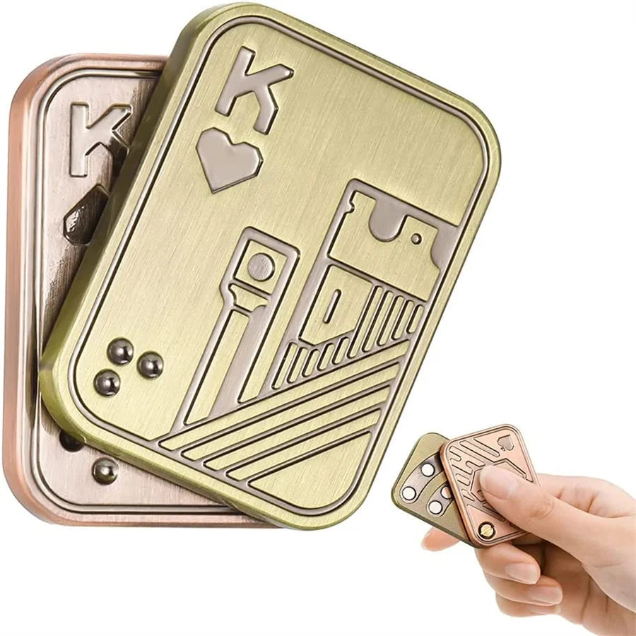 Metalowy Fidget Slider – Moneta Haptyczna i Karta Pokera Antystresowa