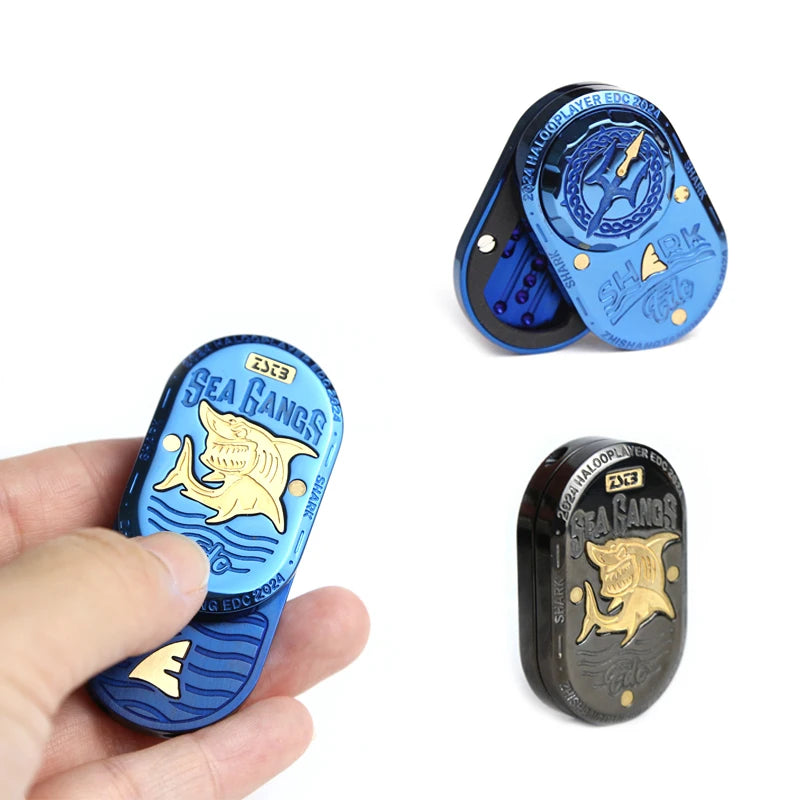 Mechaniczny Fidget Slider Rekin premium EDC – Antystresowy Gadget Kolekcjonerski ze Stali Nierdzewnej