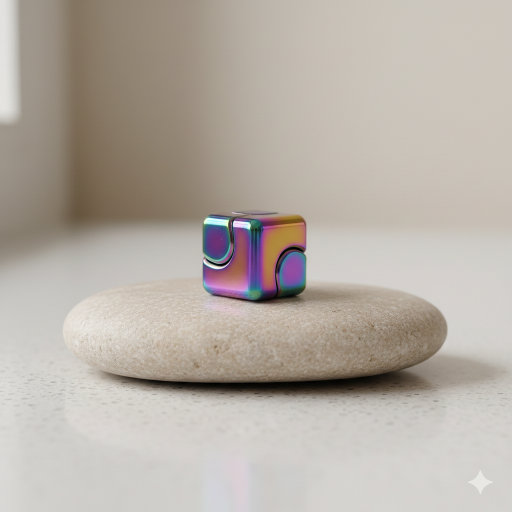 Fidget cube on stone