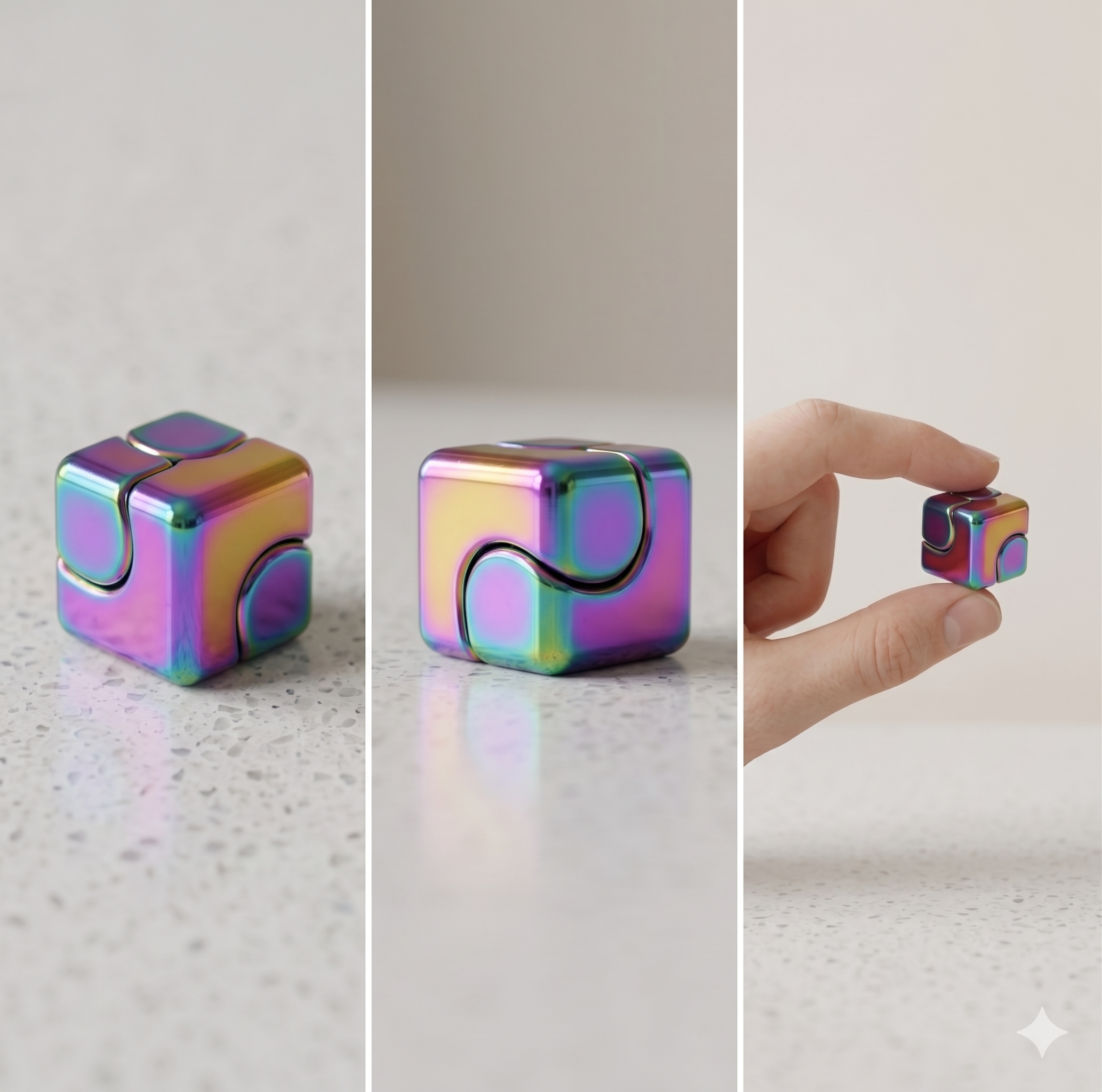Metalowa Kostka Spinner – Fidget 3D Gyro Antystresowy dla Dorosłych