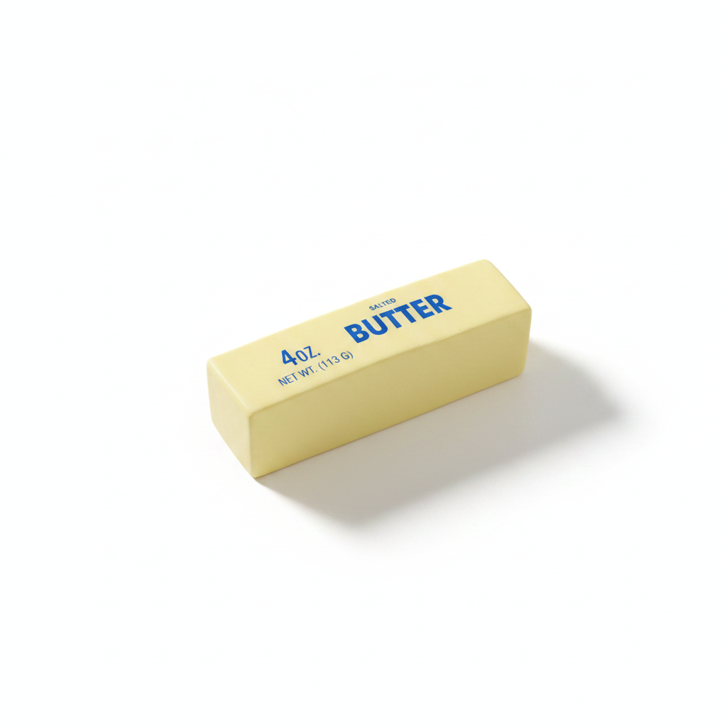 Serene flat lay butter cube