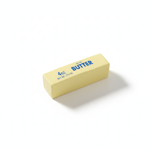 Serene flat lay butter cube