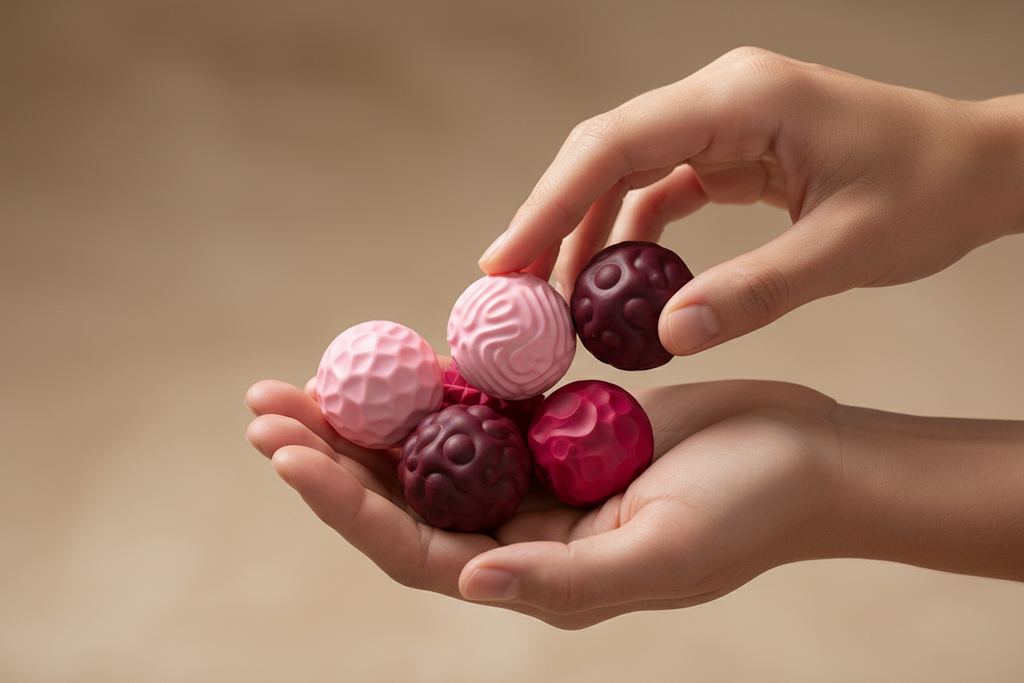 Serene hands with magnetic sensory balls